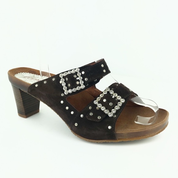 Romus Shoes - Romus Feel Good Leather Sandal Heels Brown Jewel I